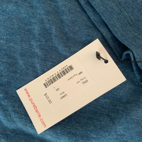 Pure Barre Heather Blue Pony Tee [Size Large] - Picture 2 of 4